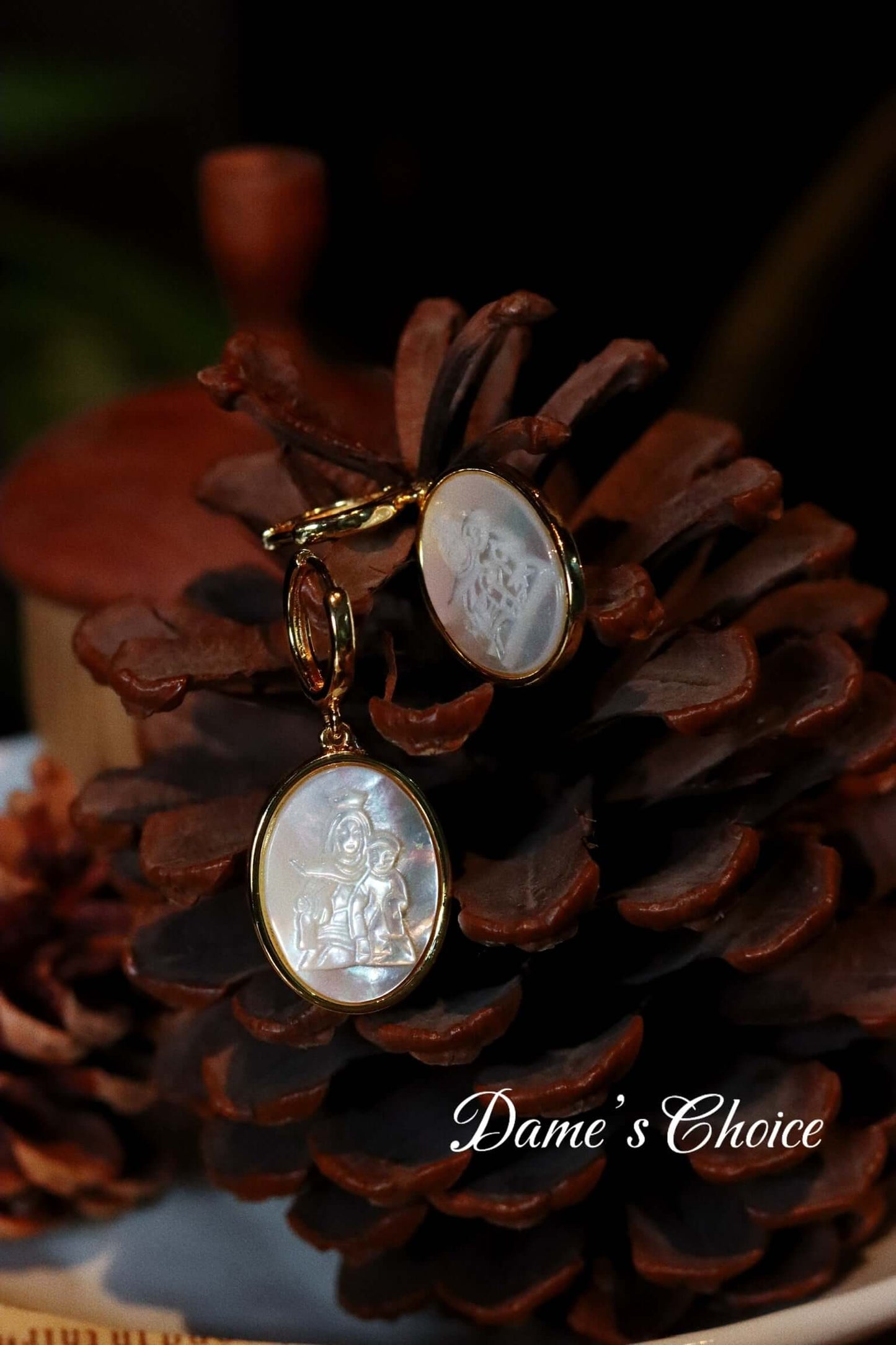 Golden Mother-of-Pearl Earring