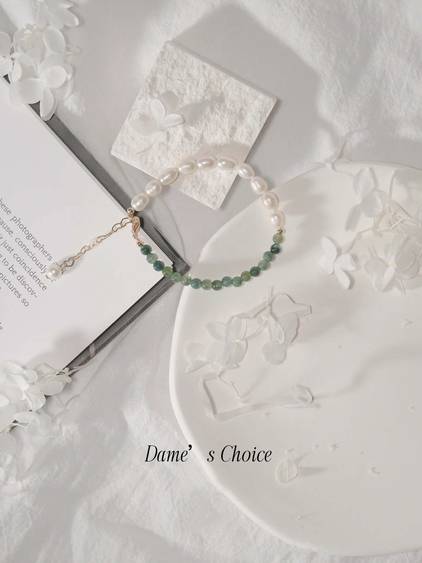 Pearl & Ocean grass agate Bracelet