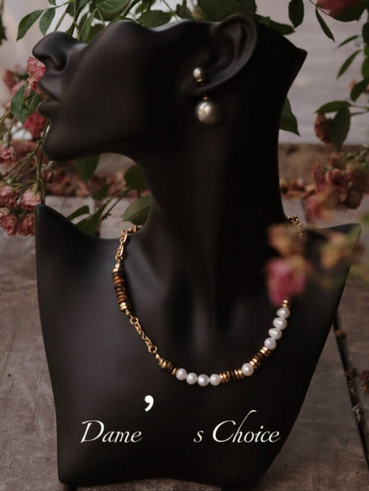 Tiger Eye Pearl Necklace